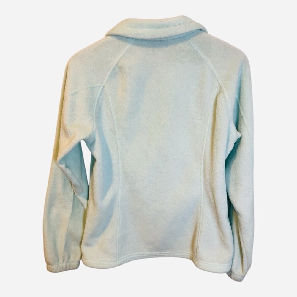 Columbia Women's Benton Springs Full Zip Fleece Jacket Small Light Blue Pockets - Picture 3 of 6
